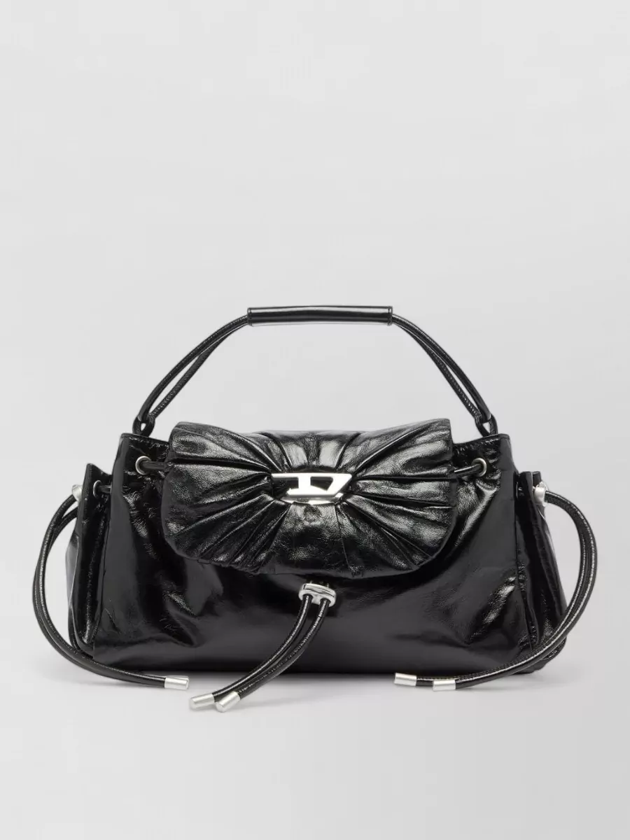 Diesel Scrunch-D Calf Leather Shoulder Bag