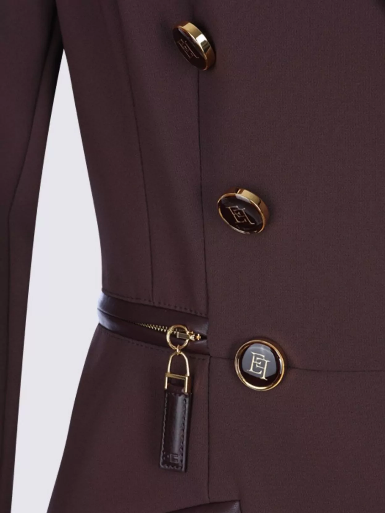Elisabetta Franchi Double-Breasted Blazer Waist Belt Detail