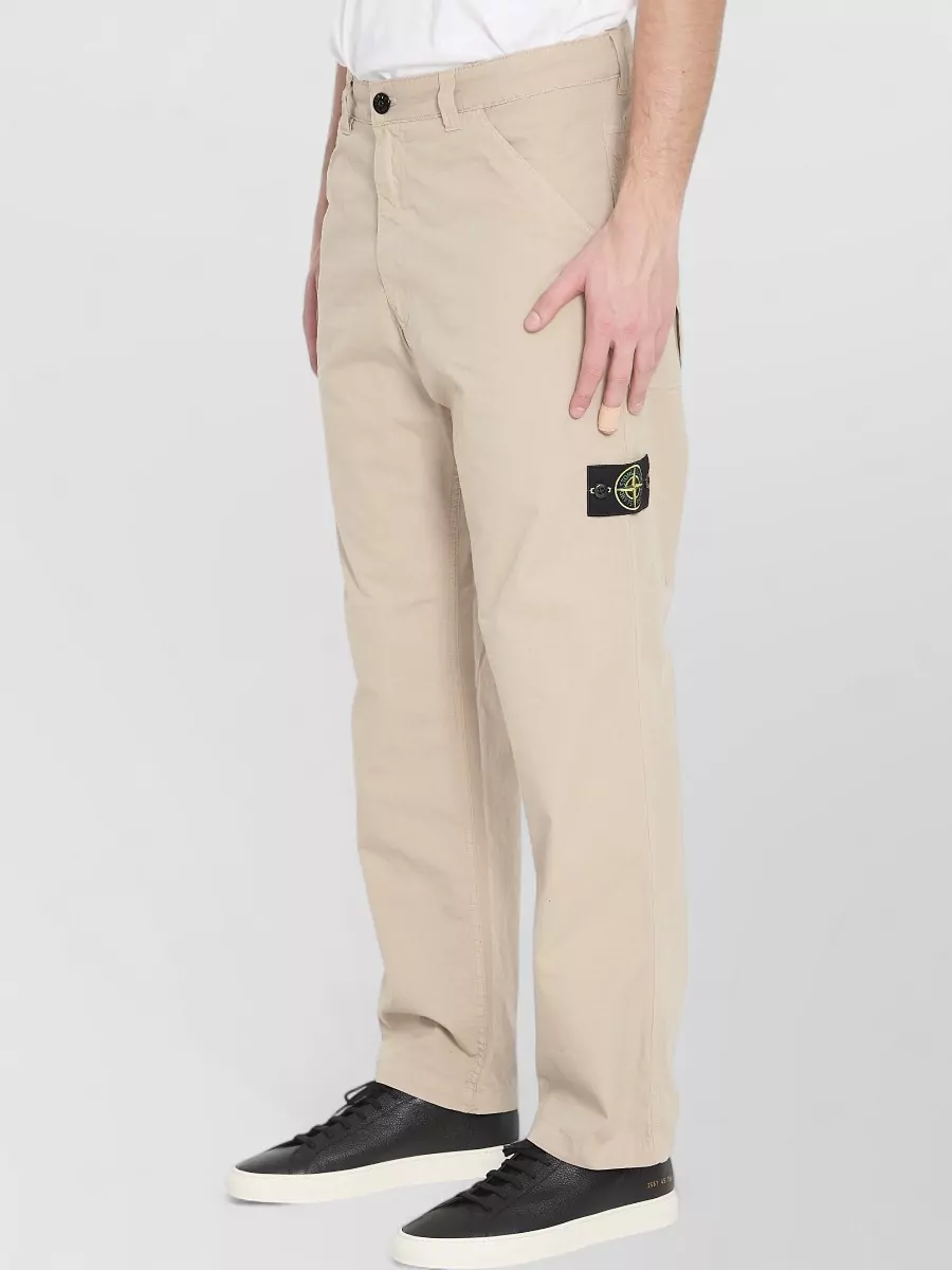Stone Island Cotton Wide-Leg Regular-Fit Trousers