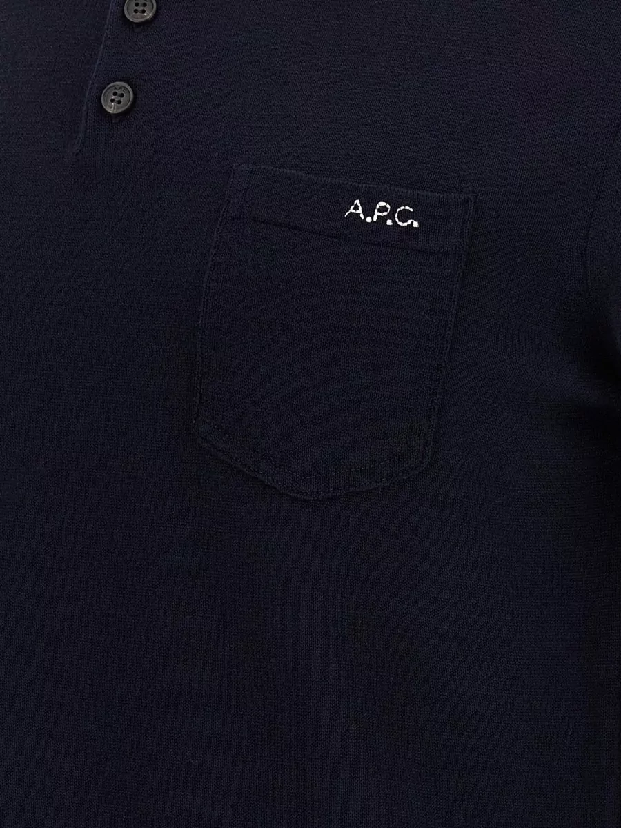 A.p.c. Virgin Wool Short-Sleeve Polo Shirt