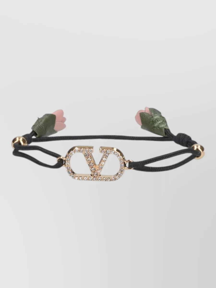 Valentino Garavani Rhinestone-Embellished Fabric Bracelet