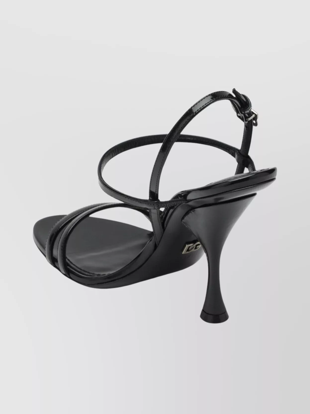 Dolce & Gabbana Polished Calf Leather Open Toe Sandals In Black