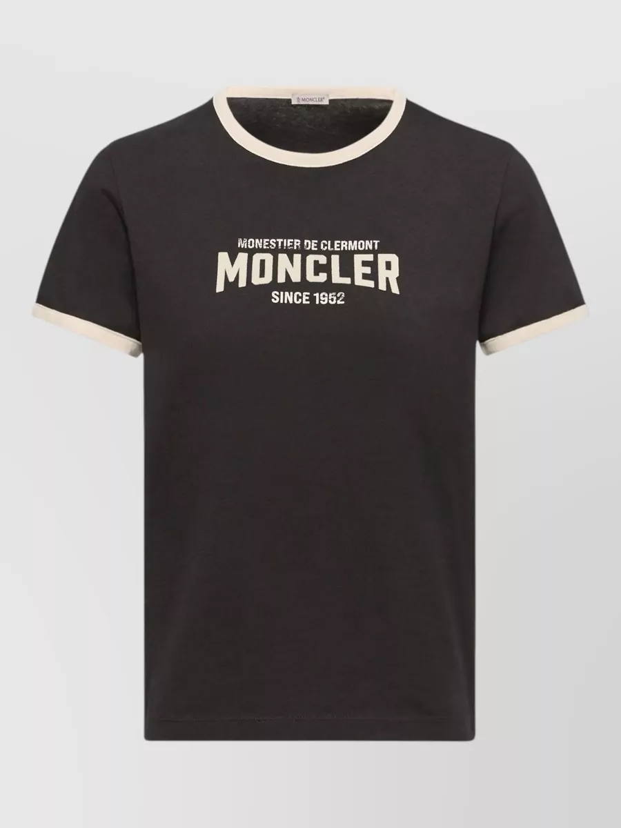 Moncler cotton ribbed logo-print short-sleeve t-shirt