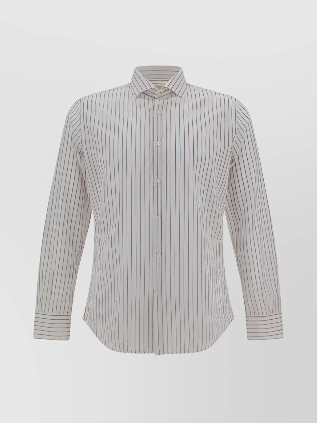 Shop Brooksfield Vertical Stripe Cotton Shirt With Cuffed Sleeves