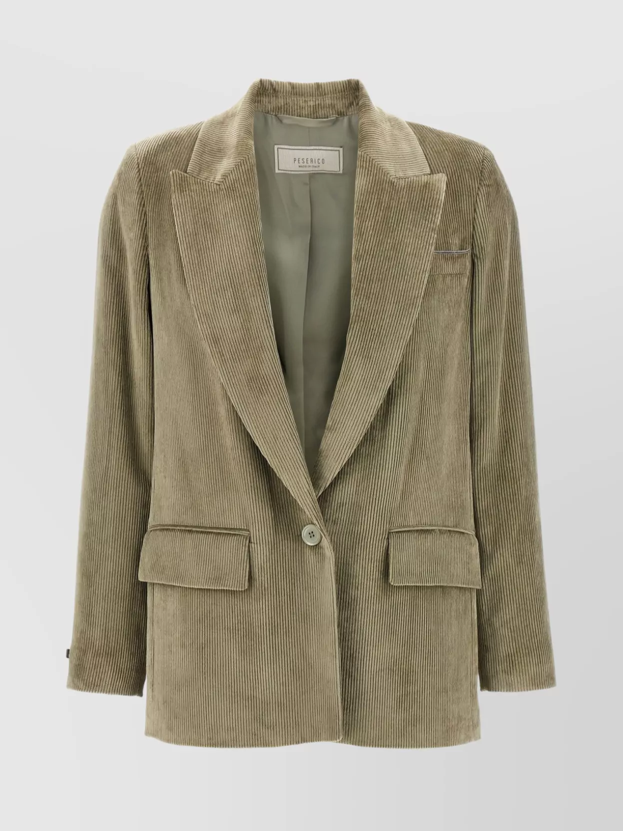 Peserico Ribbed Velvet Blazer With Flap Pockets