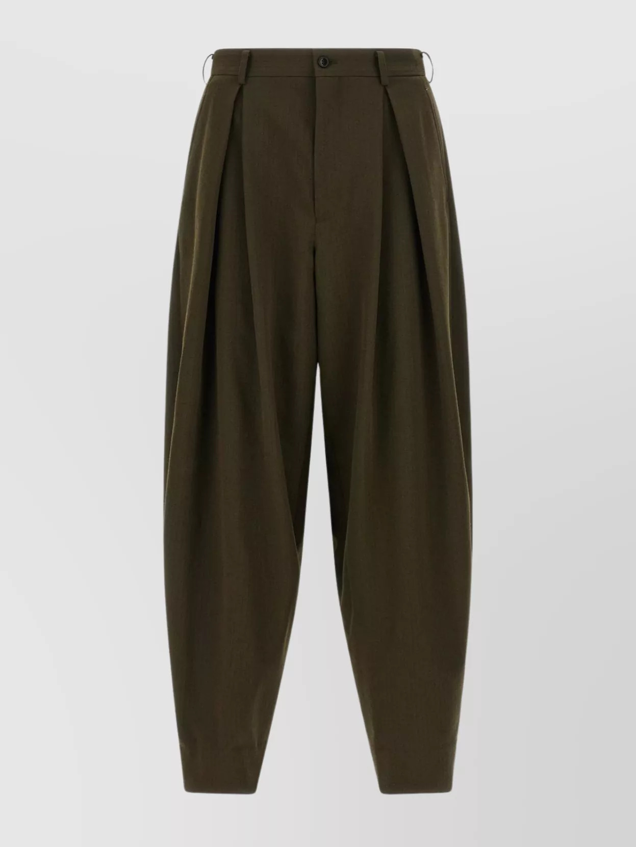 Comme Des Garçons Wool Trousers With Pleats And Side Pockets In Green