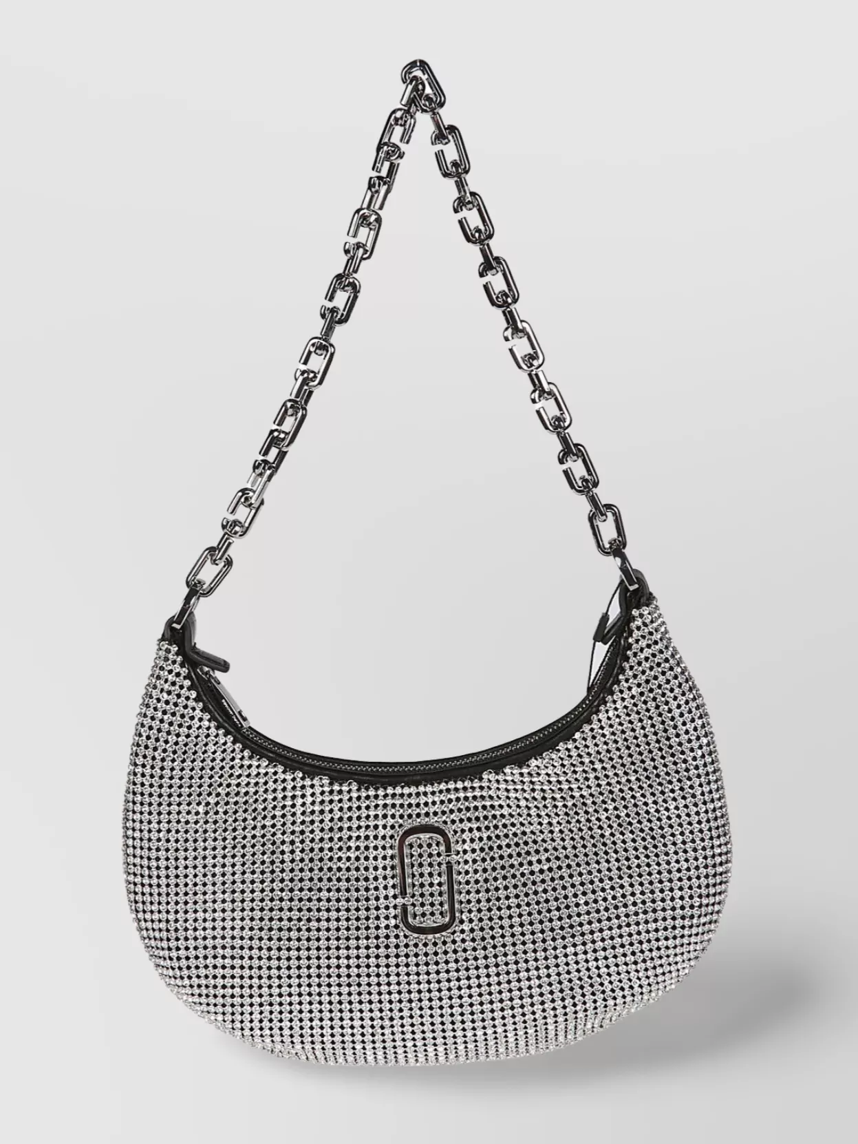 Shop Marc Jacobs Curved Chain Metallic Shoulder Bag