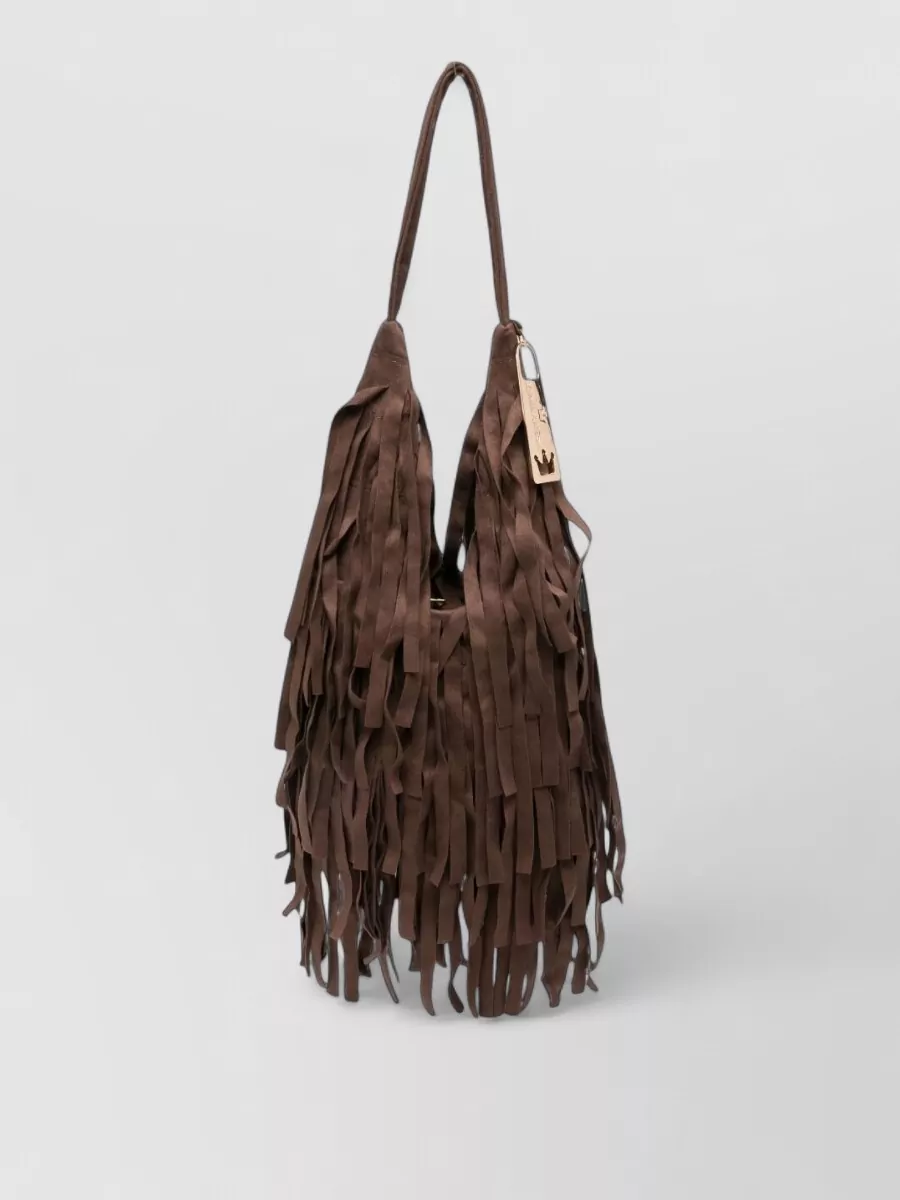 La Milanesa fringed bucket bag