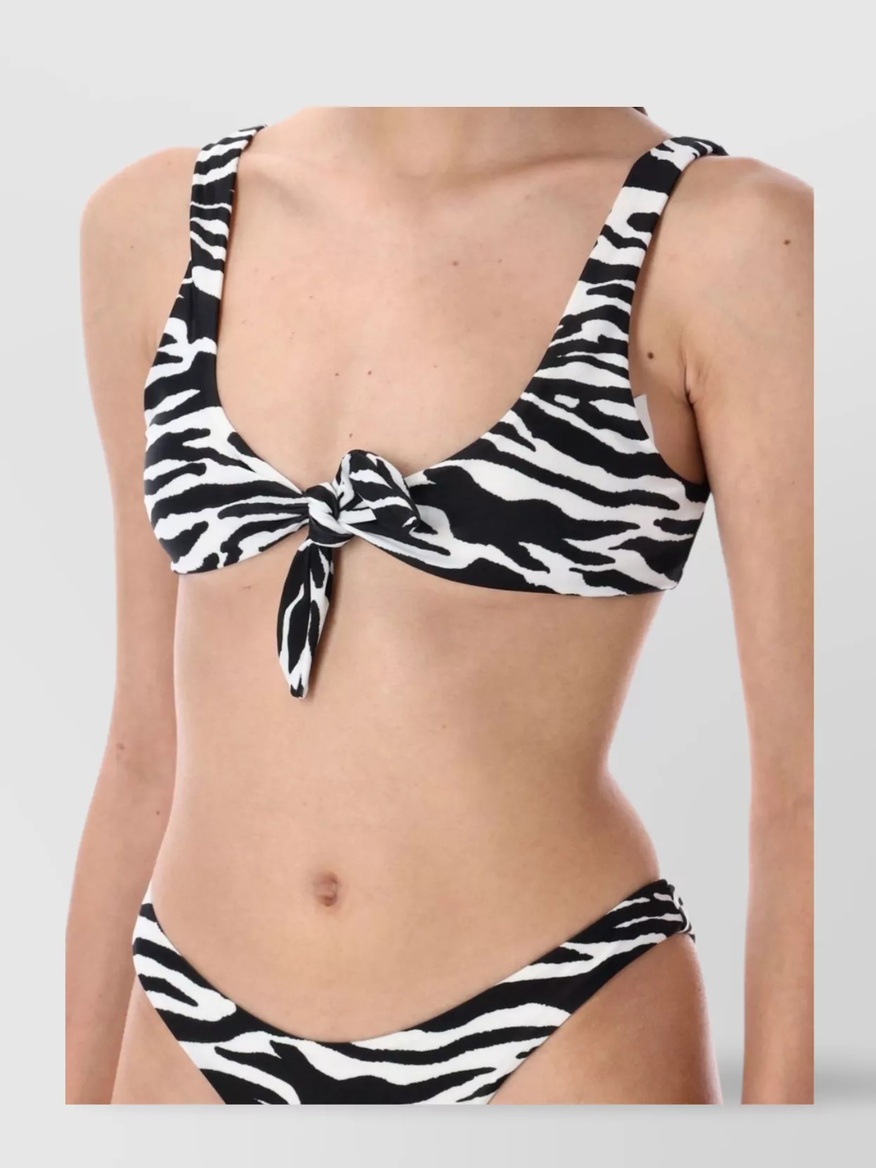 Attico Zebra Knot Detail High-cut Bikini