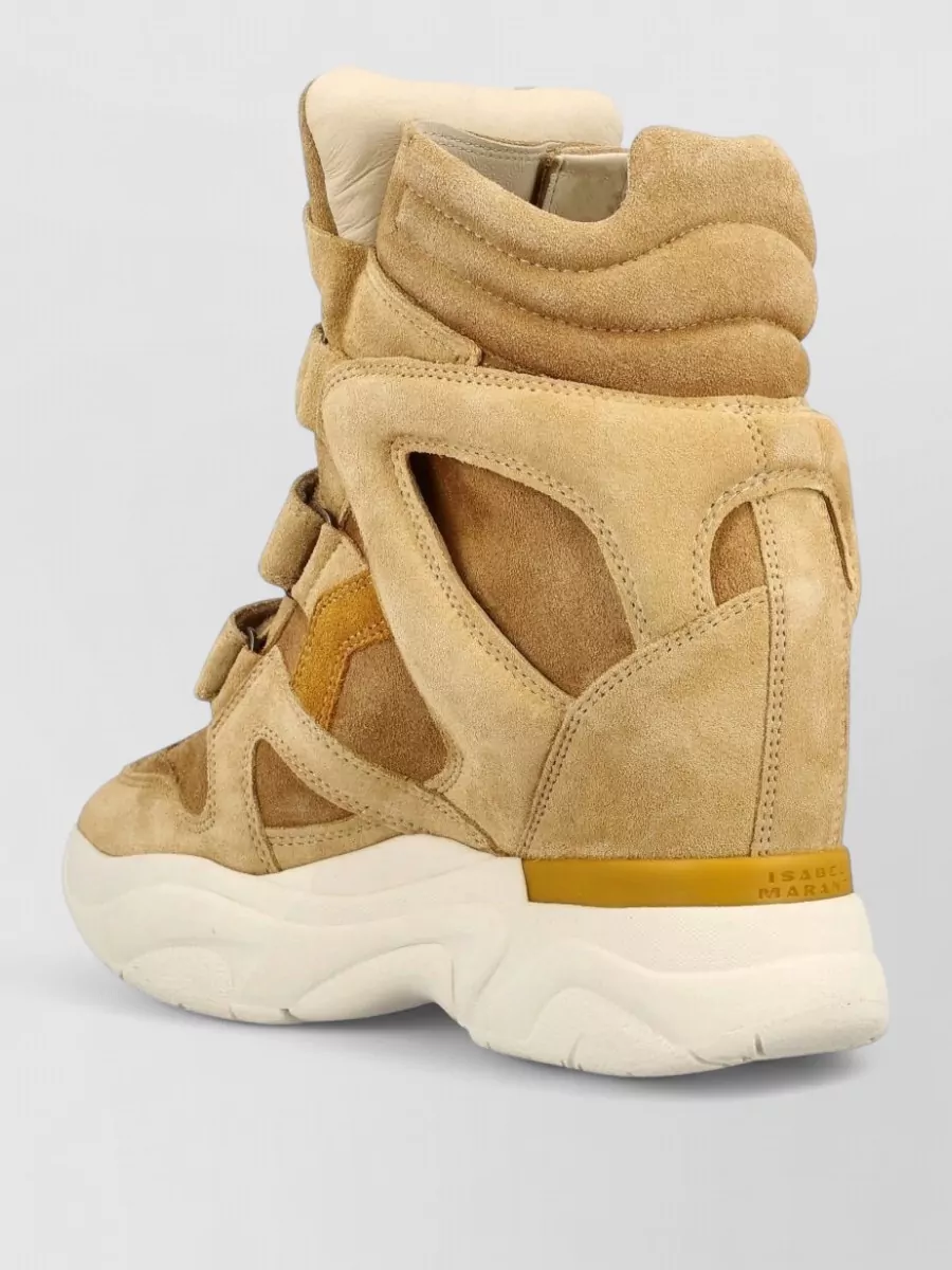 Isabel Marant Leather Cutout Paneled Hi-Top Sneakers