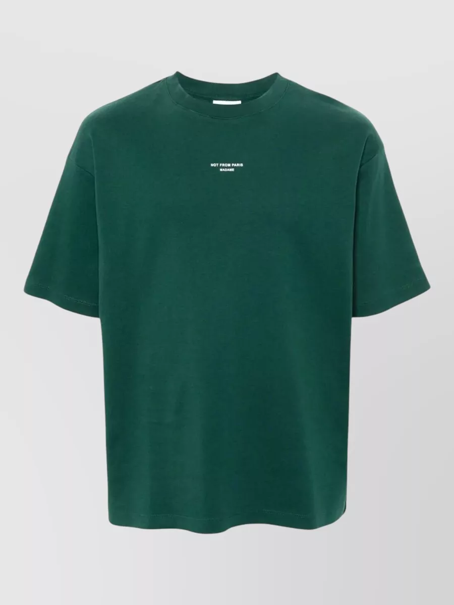 Drôle De Monsieur Slogan Crew Neck Straight Cut Short Sleeves