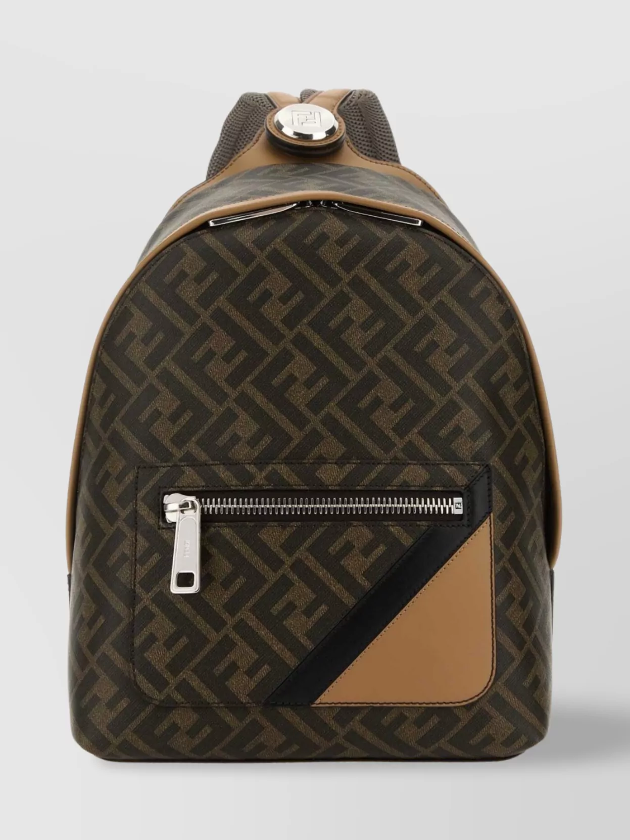 Shop Fendi Small Canvas And Leather Diagonal Backpack