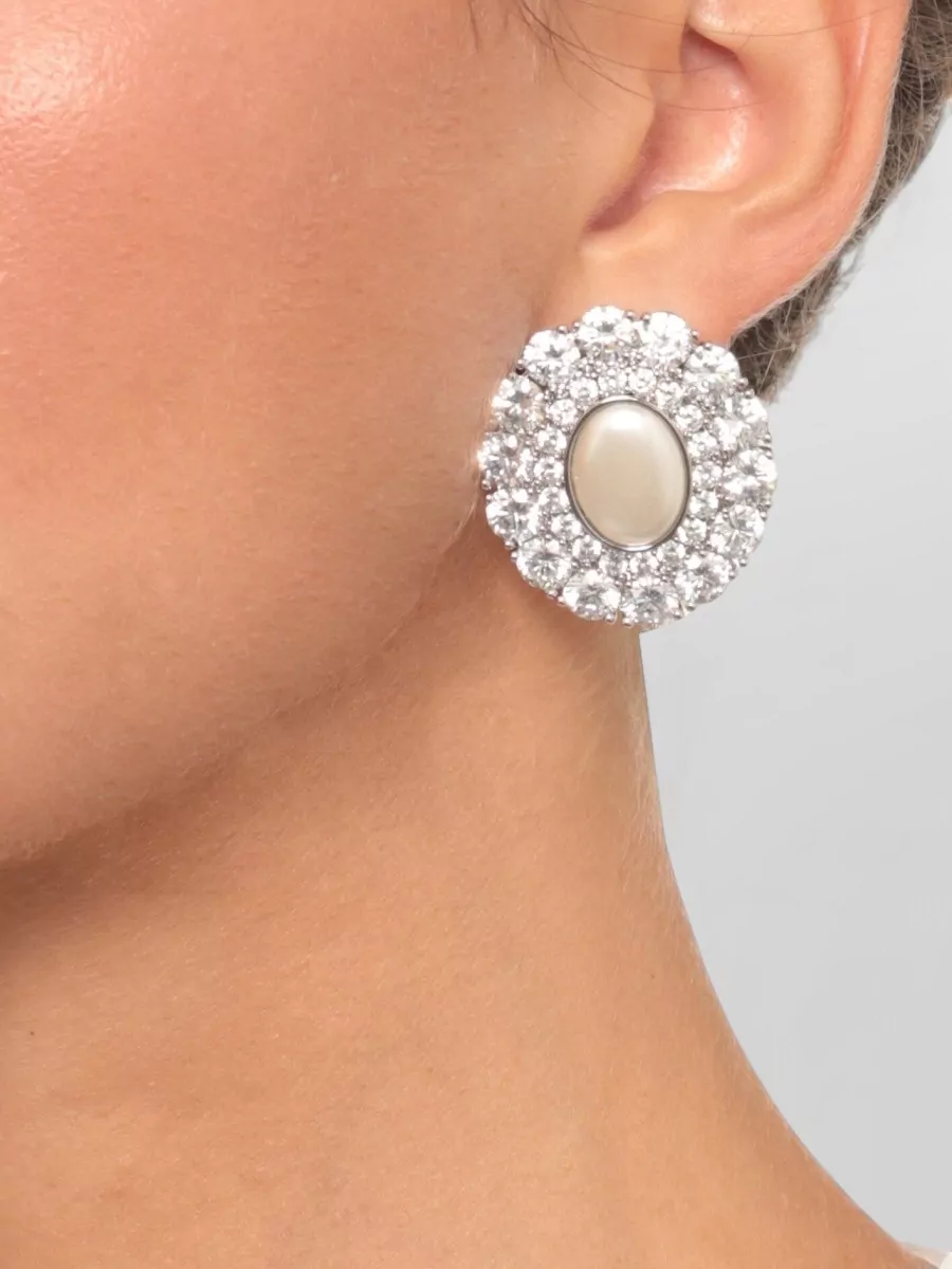 Self-Portrait Crystal And Pearl Earrings