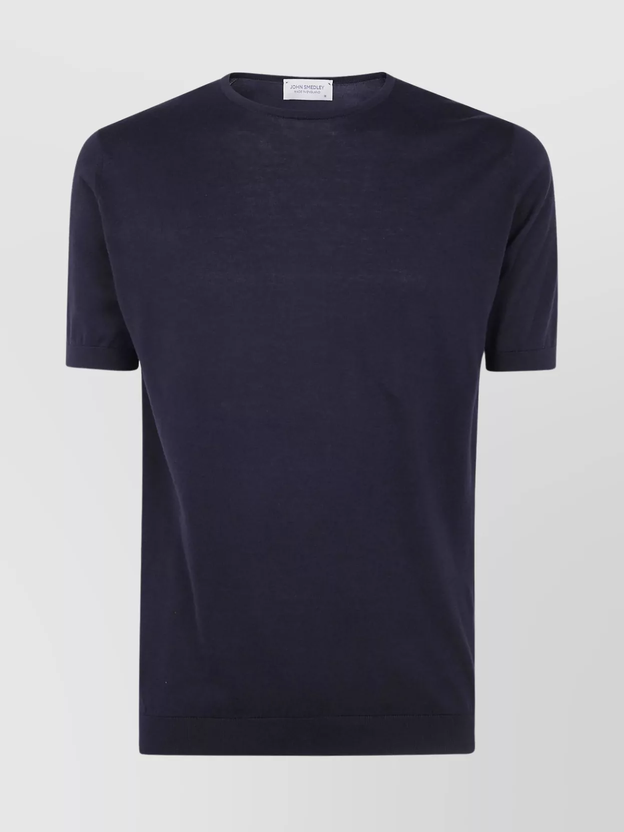 John Smedley Plain Crew Neck T-shirt Short Sleeves In Blue