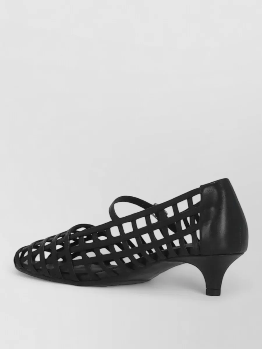Ash Cutout Leather Ankle Strap Pumps