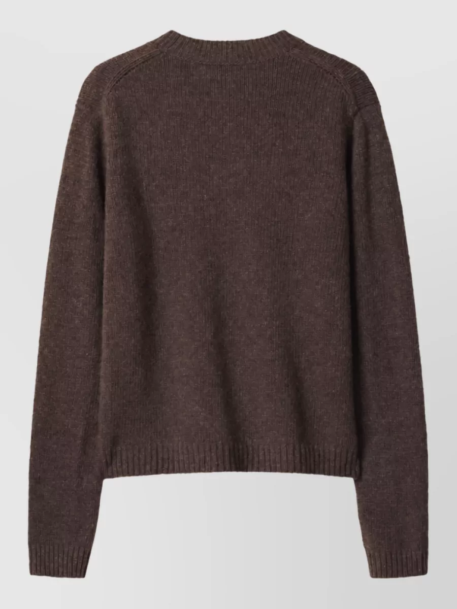 Maison Kitsuné Wool-Blend Ribbed Crew-Neck Sweater