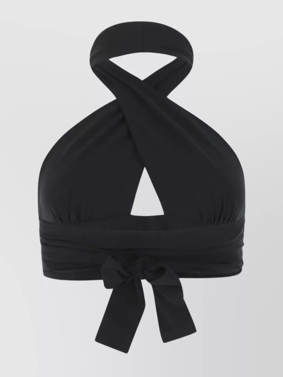 Shop Magda Butrym Wrap Halter Triangle Bikini Top In Black