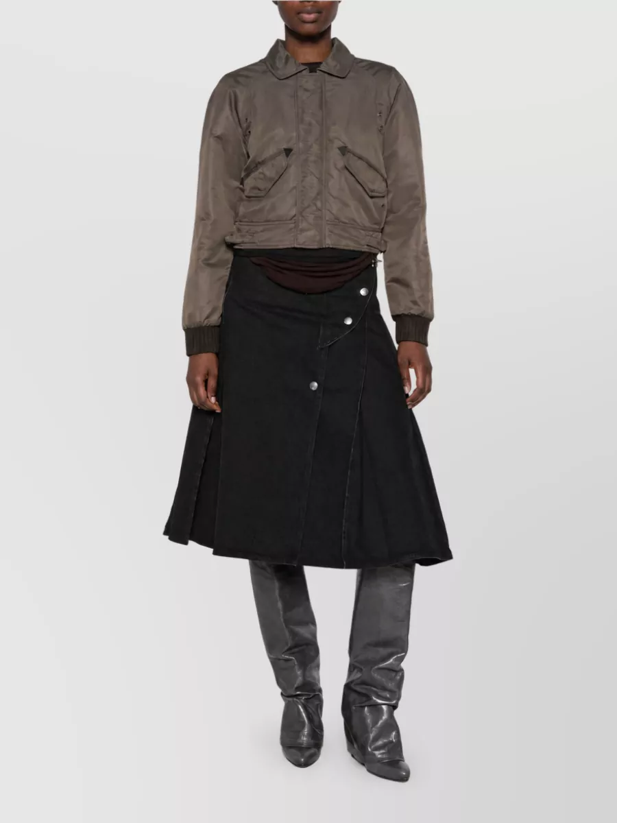 Mm6 Maison Margiela Cropped Nylon Single-Breasted Coat