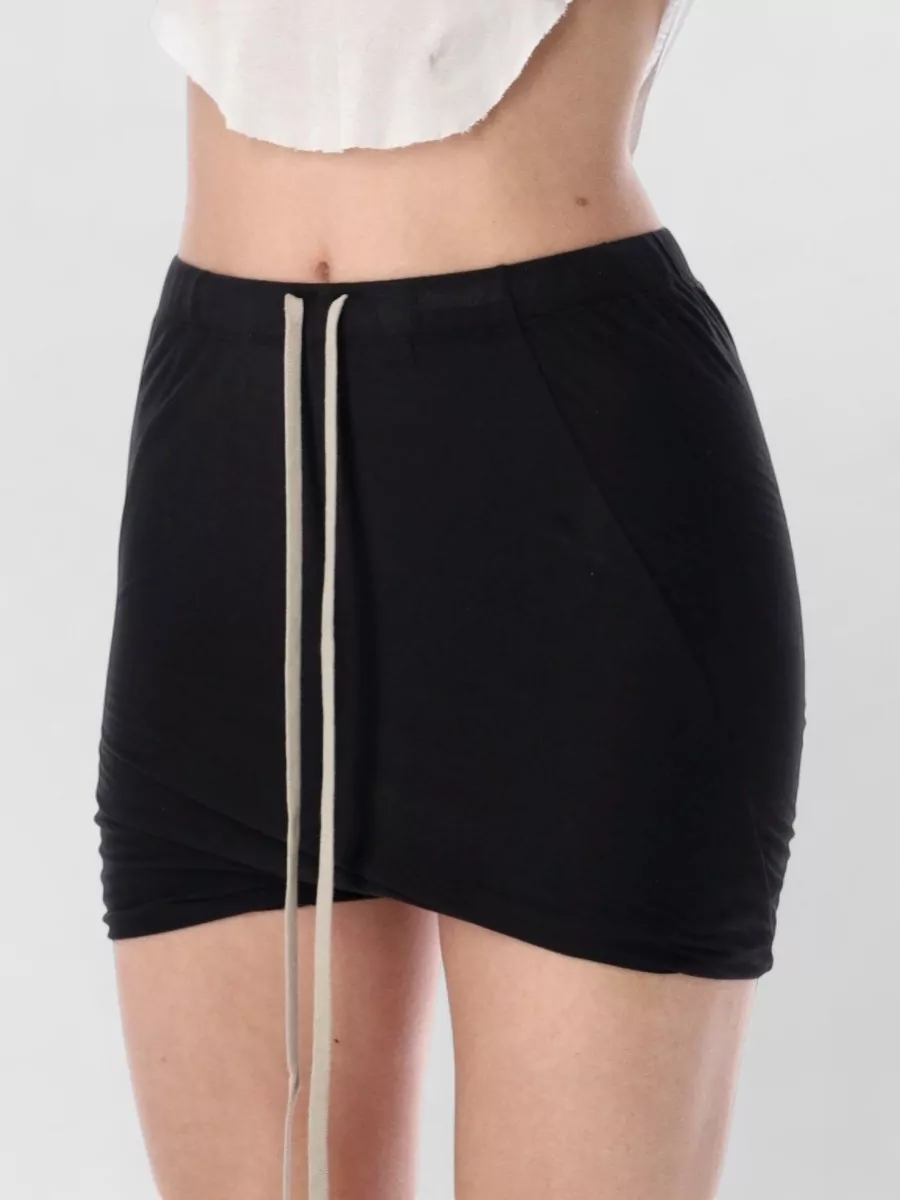 Rick Owens Drkshdw Draped Asymmetric Jersey Slim Shorts