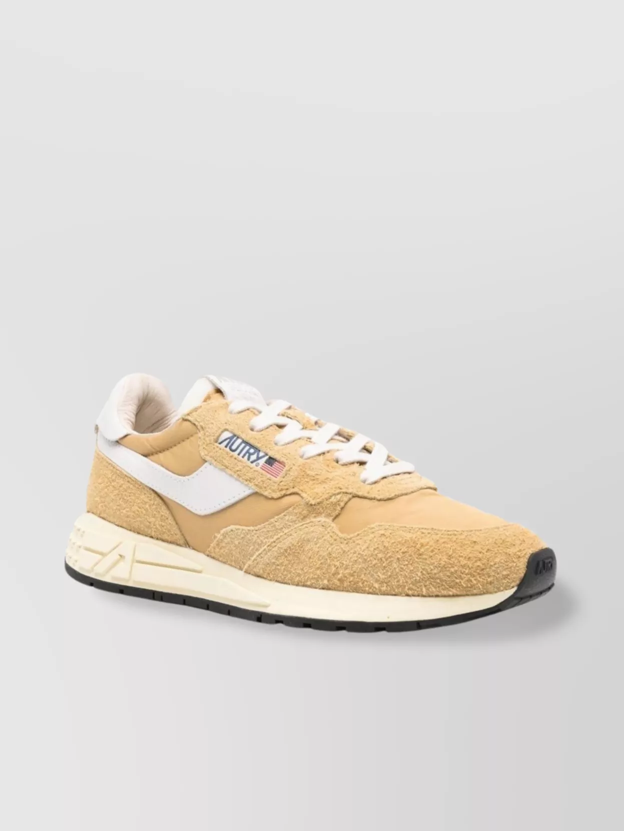 Autry Round Toe Rubber Sole Textured Panels Sneakers