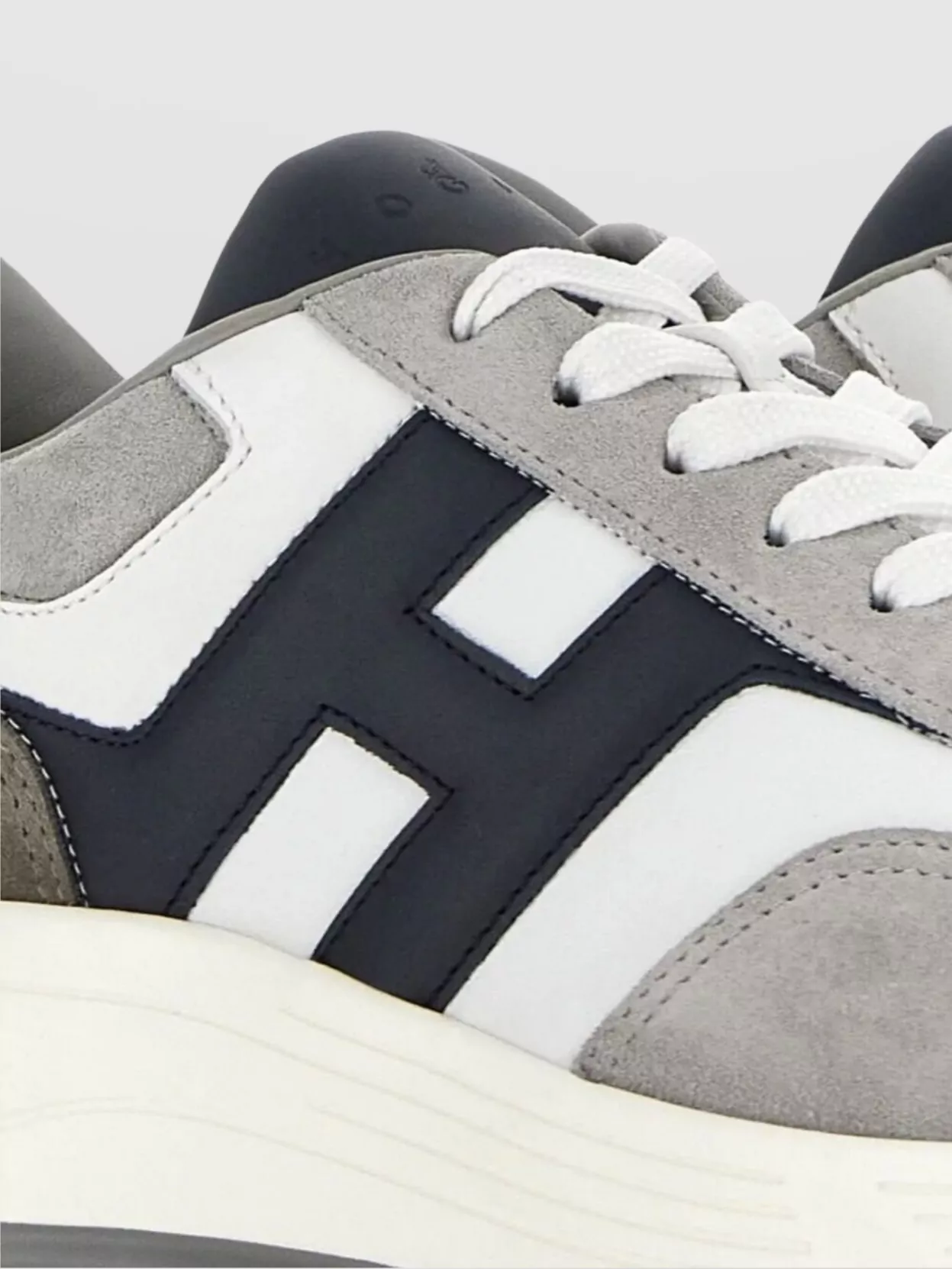 Hogan Round Toe Rubber Sole Panelled Design Sneakers