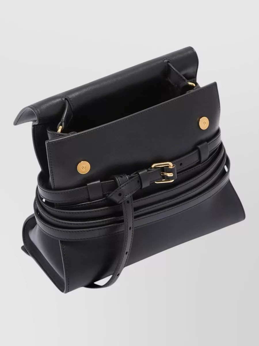 Moschino Leather Buckle Shoulder Bag