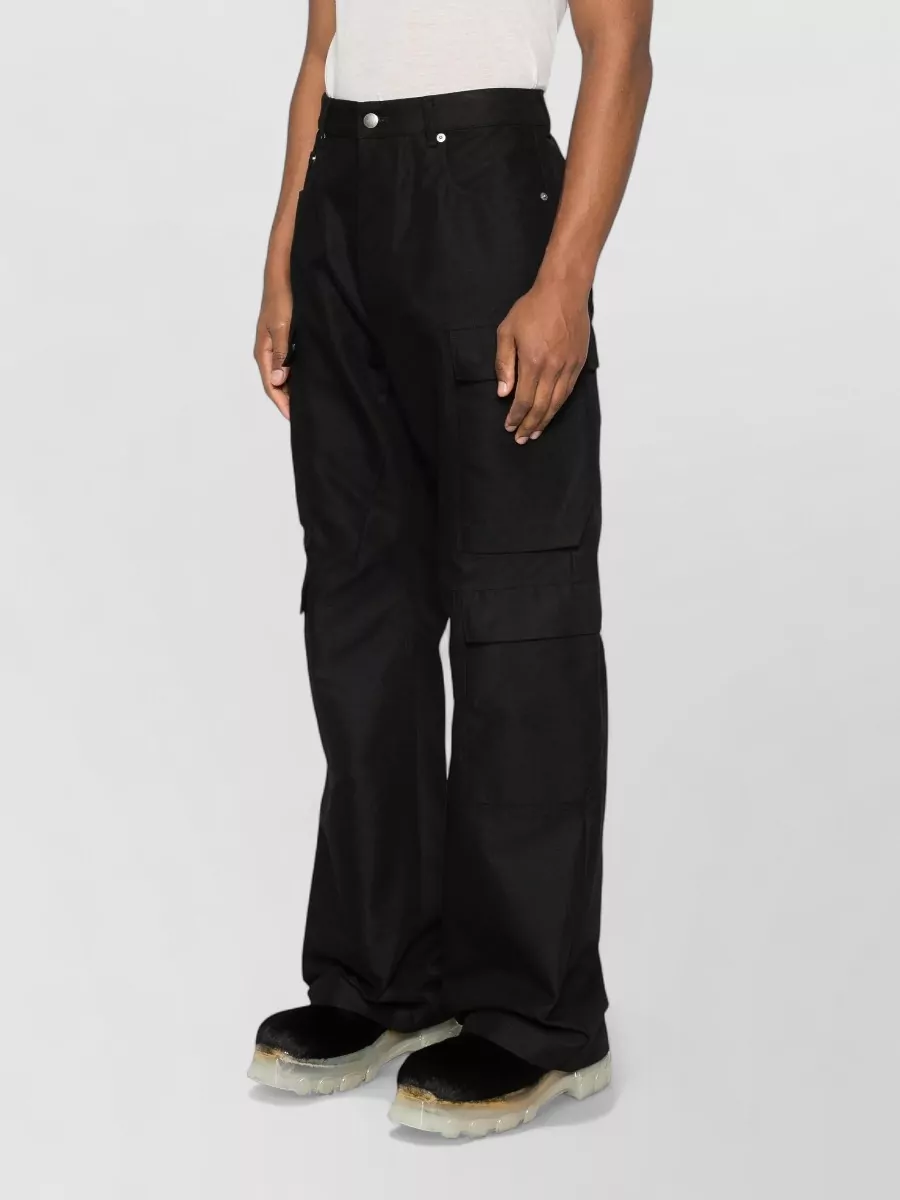 Rick Owens Geth Wide Leg Cargo Trousers Belt Loops