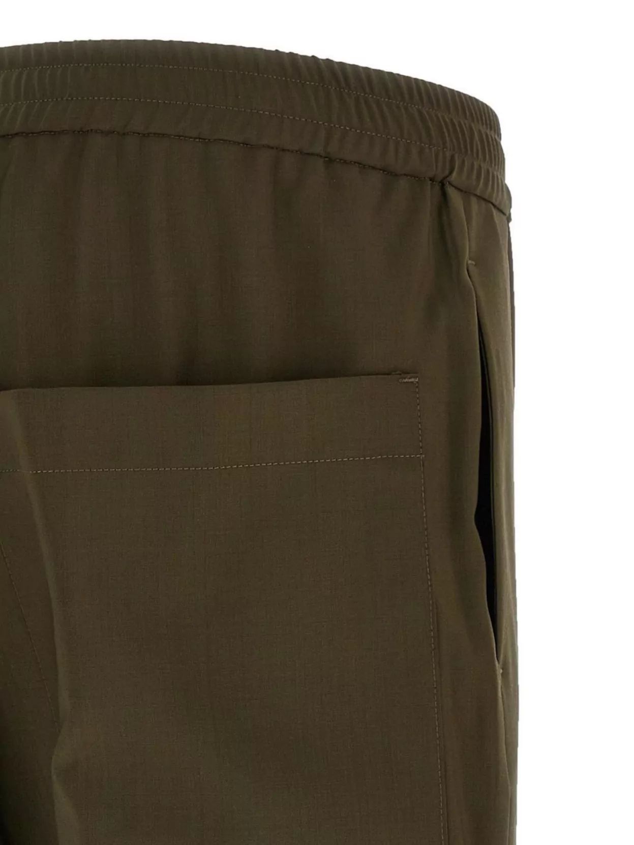 Barena Straight Leg Elastic Waistband Pants With Back Pockets