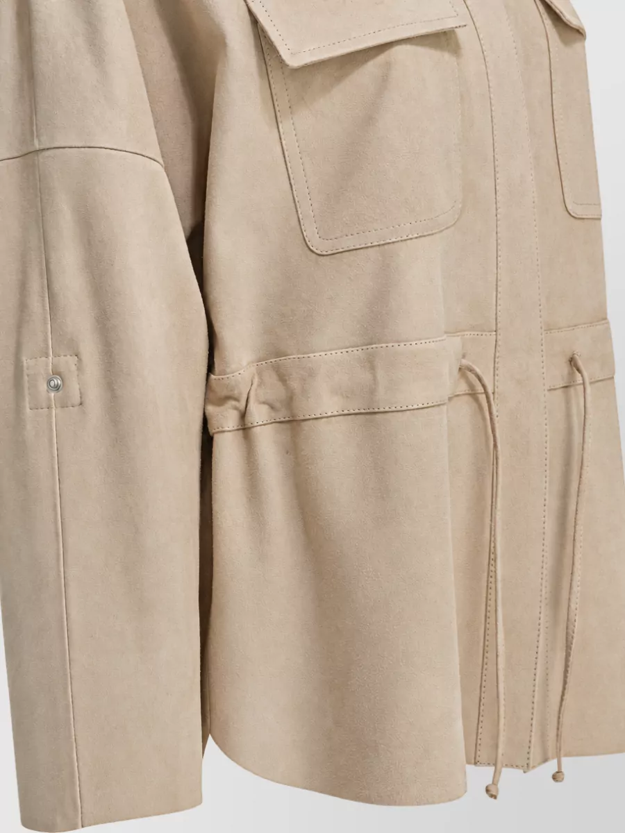 Furling By Giani Lamb Leather Oversized Coat