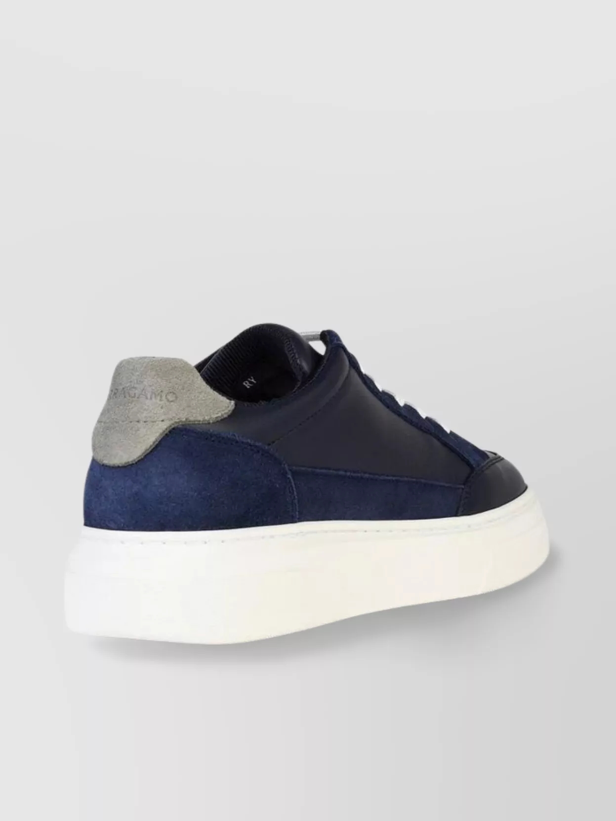 Ferragamo Low Top Sneaker With Gancini Outline In Blue
