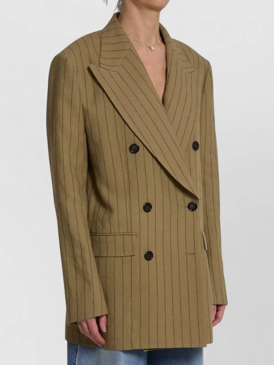 Dolce&Gabbana linen striped double-breasted suit jacket
