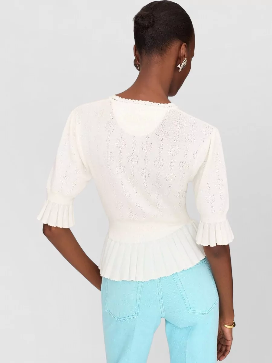Chloé Wool Ruffled Cropped Sweater
