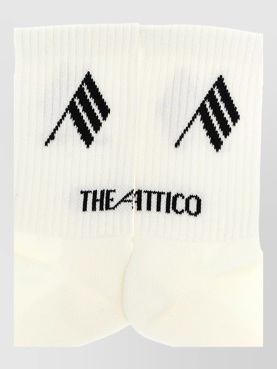 The Attico Ribbed Logo-Intarsia Socks