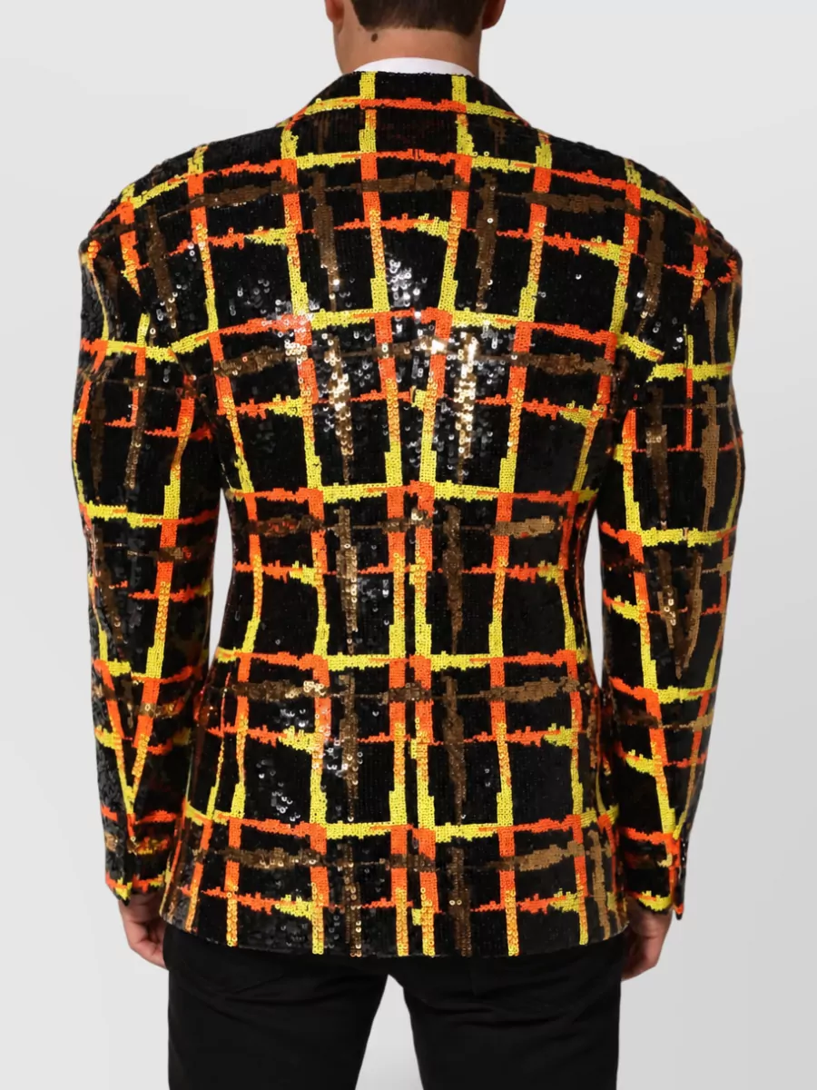 Dolce&Gabbana Sequin Embellished Double Breasted Suit Jacket