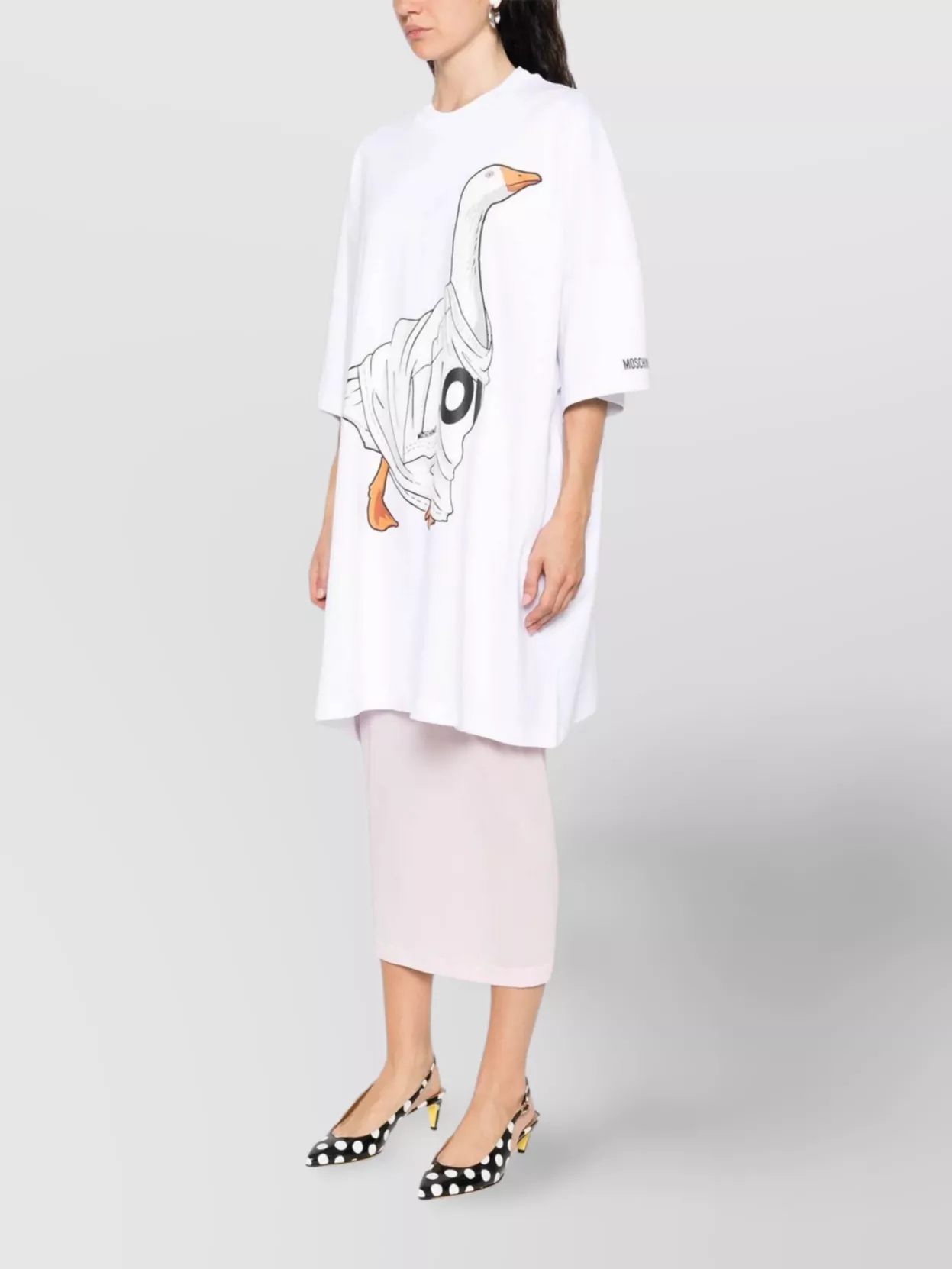Moschino Crew Neck Graphic Print Oversized Dress