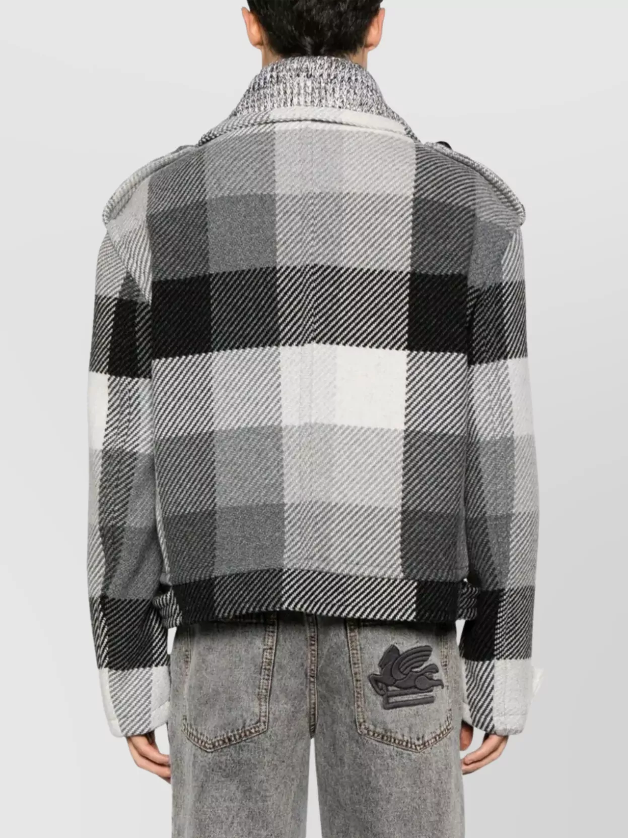 Etro Large Check Pattern Coat Front Pockets