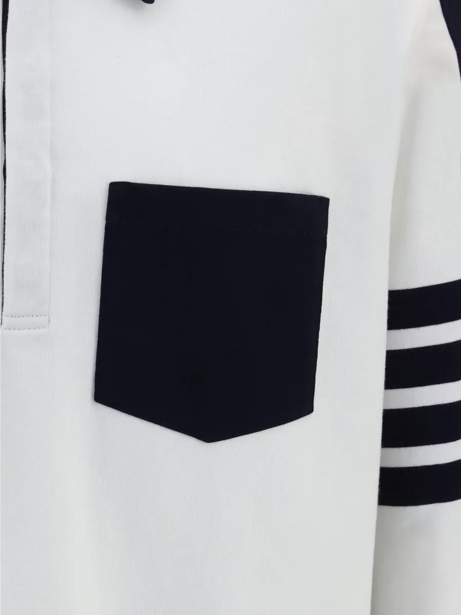 Thom Browne Cotton Oversized Panelled Rugby Polo Shirt