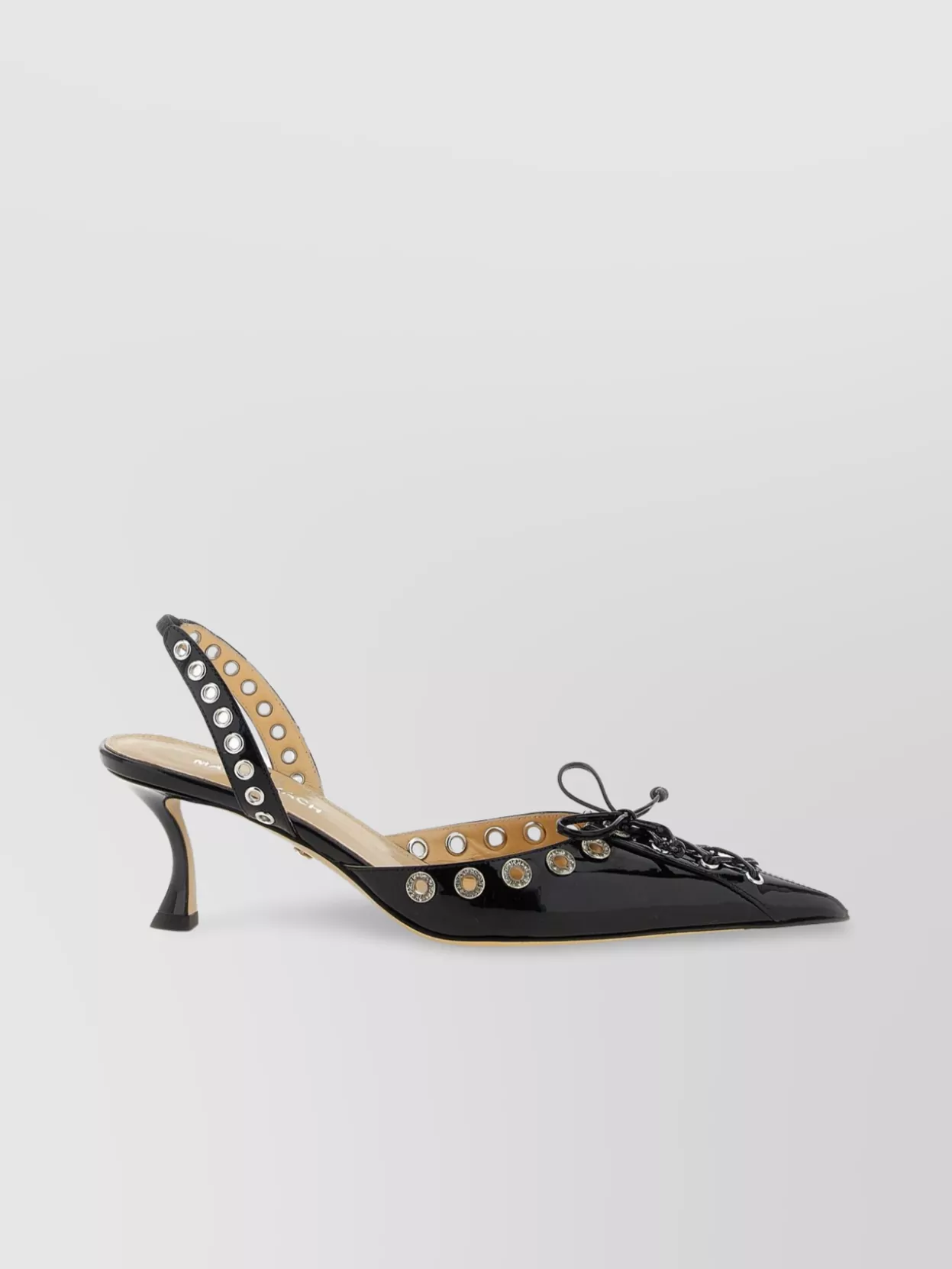 Mach&mach Studded Kitten Heel Pointed Toe Pumps