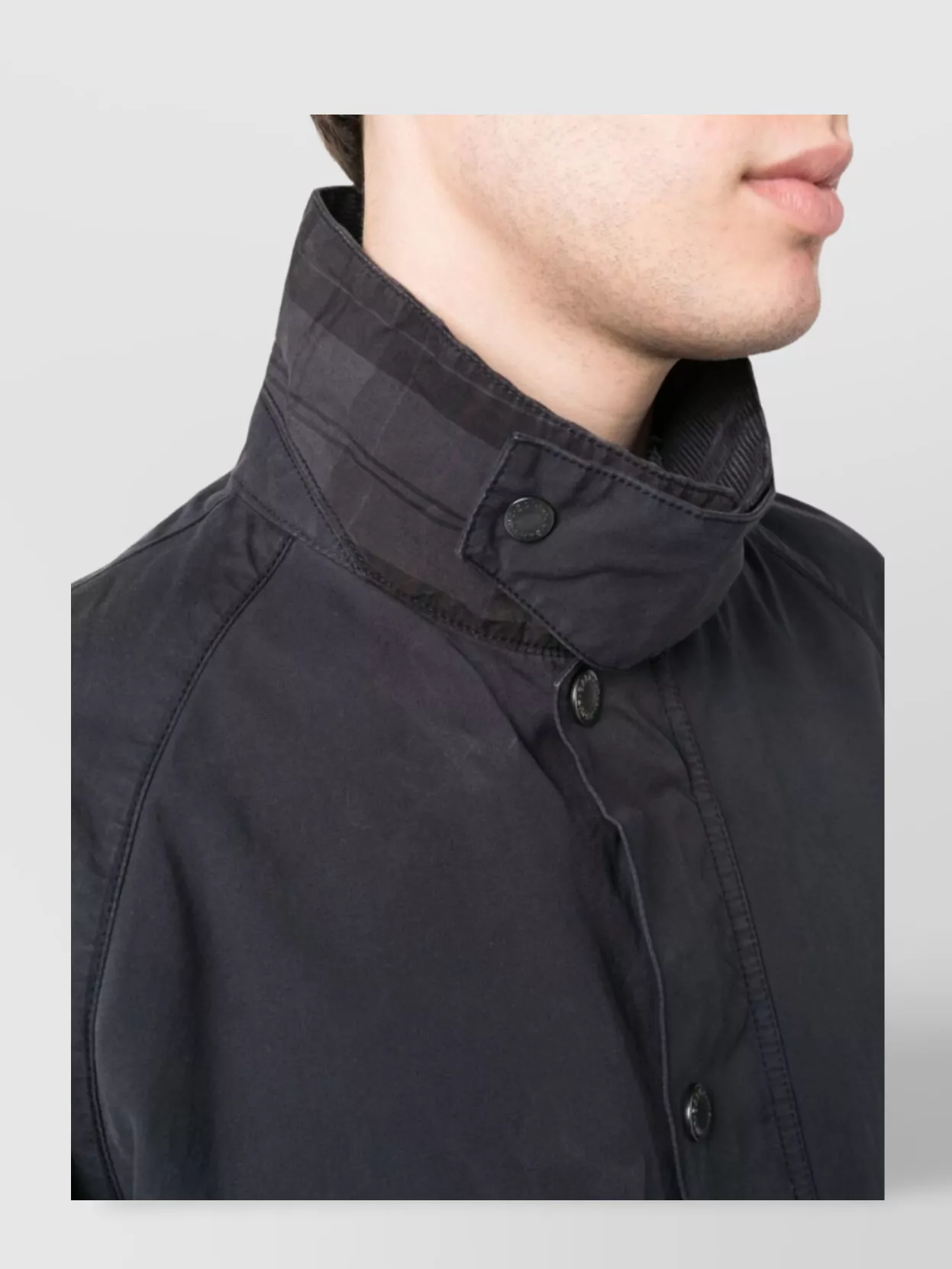 BARBOUR HIGH COLLAR STRAIGHT HEM JACKET