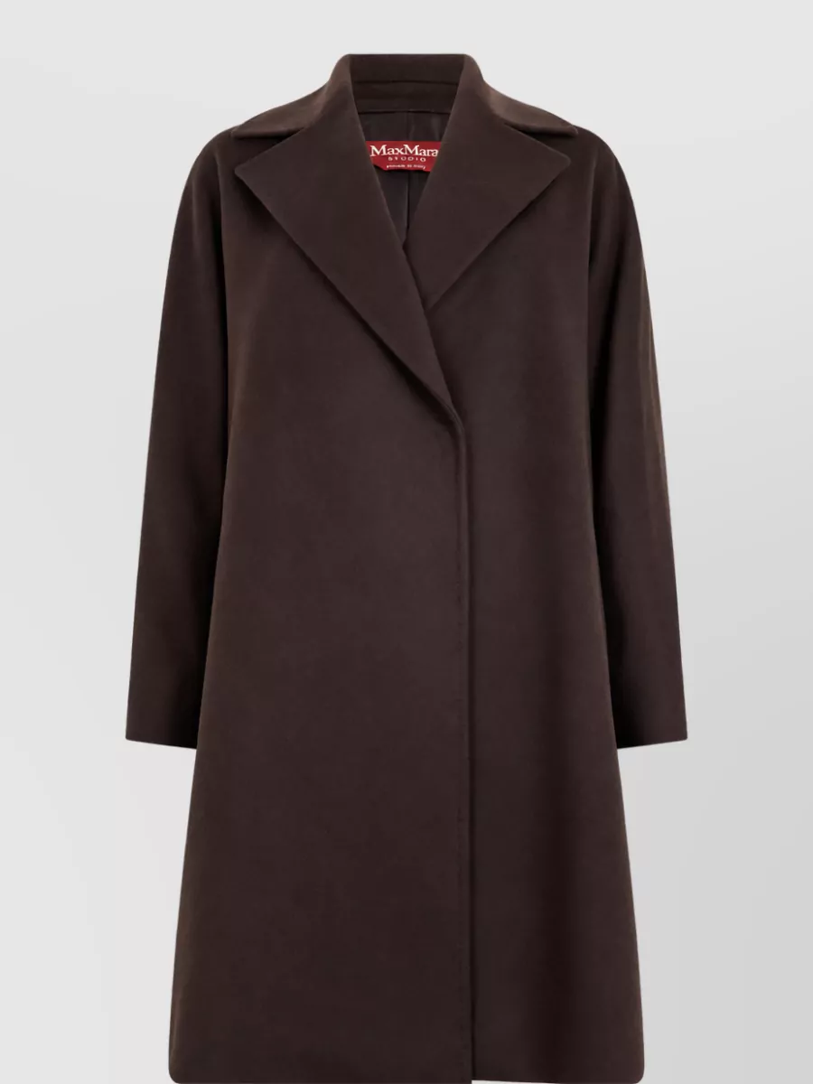 S Max Mara virgin wool asymmetric long-sleeve coat