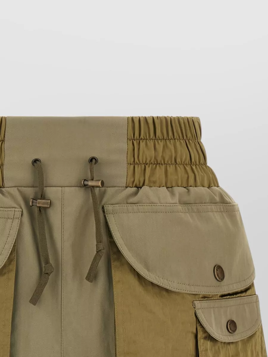 Balmain Cotton High-Rise Wide-Leg Cargo Shorts