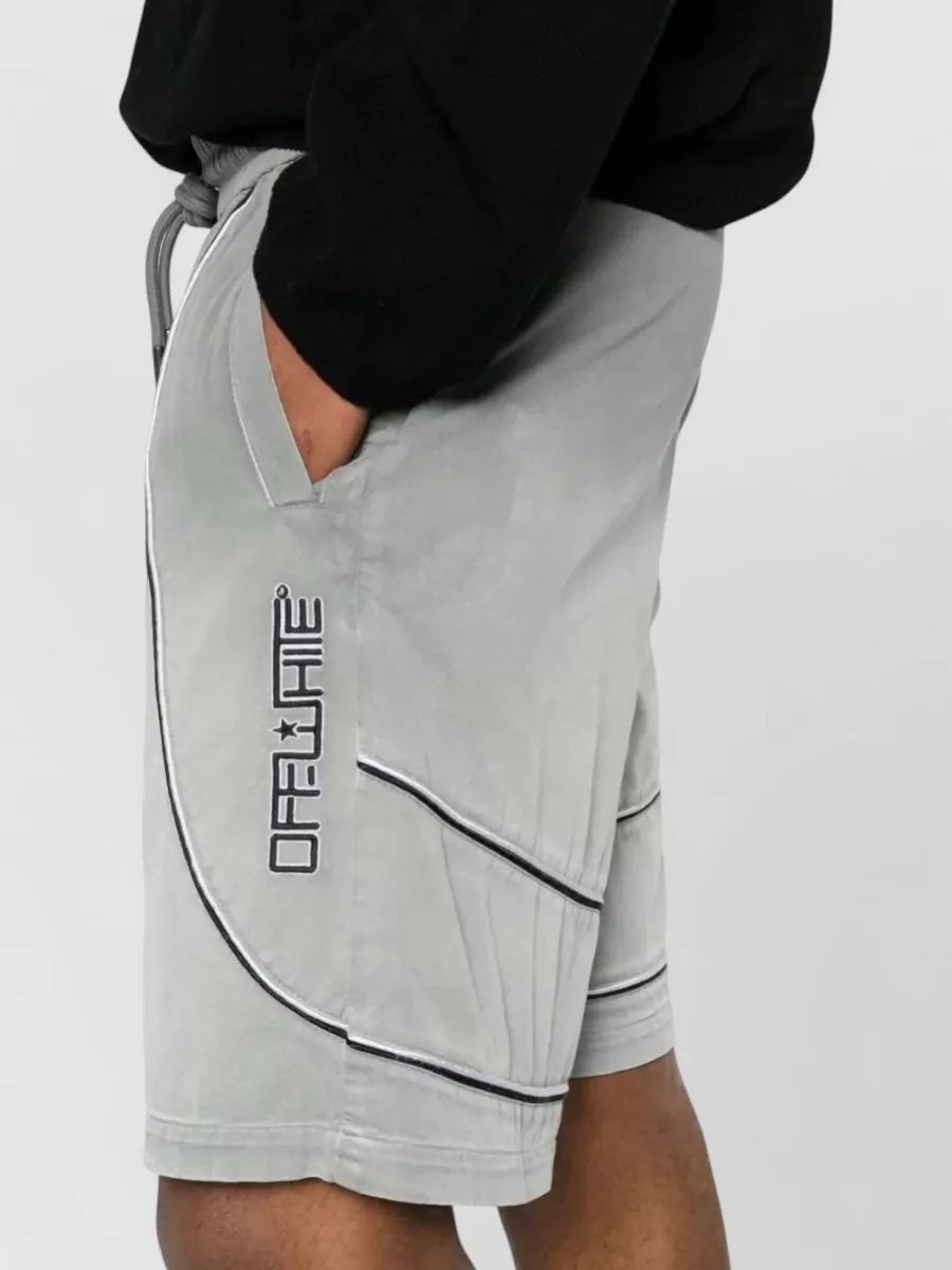 Off-White Cotton Track Shorts