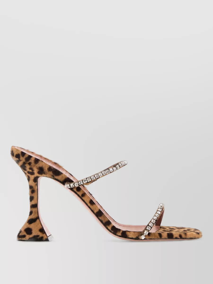 Amina Muaddi Leopard-Print Leather Mules