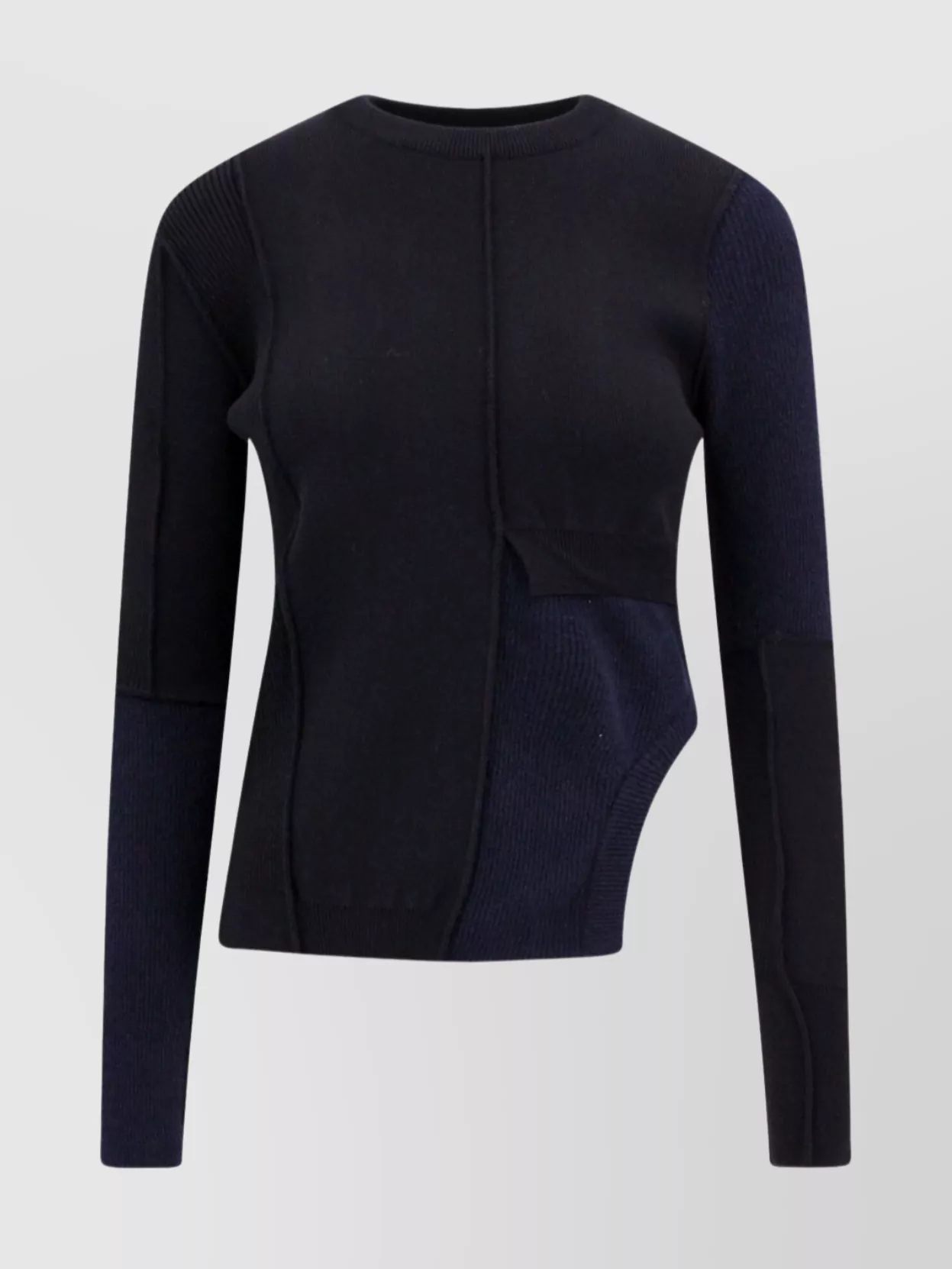 MM6 MAISON MARGIELA KNIT SWEATER WITH COLOR BLOCK DESIGN