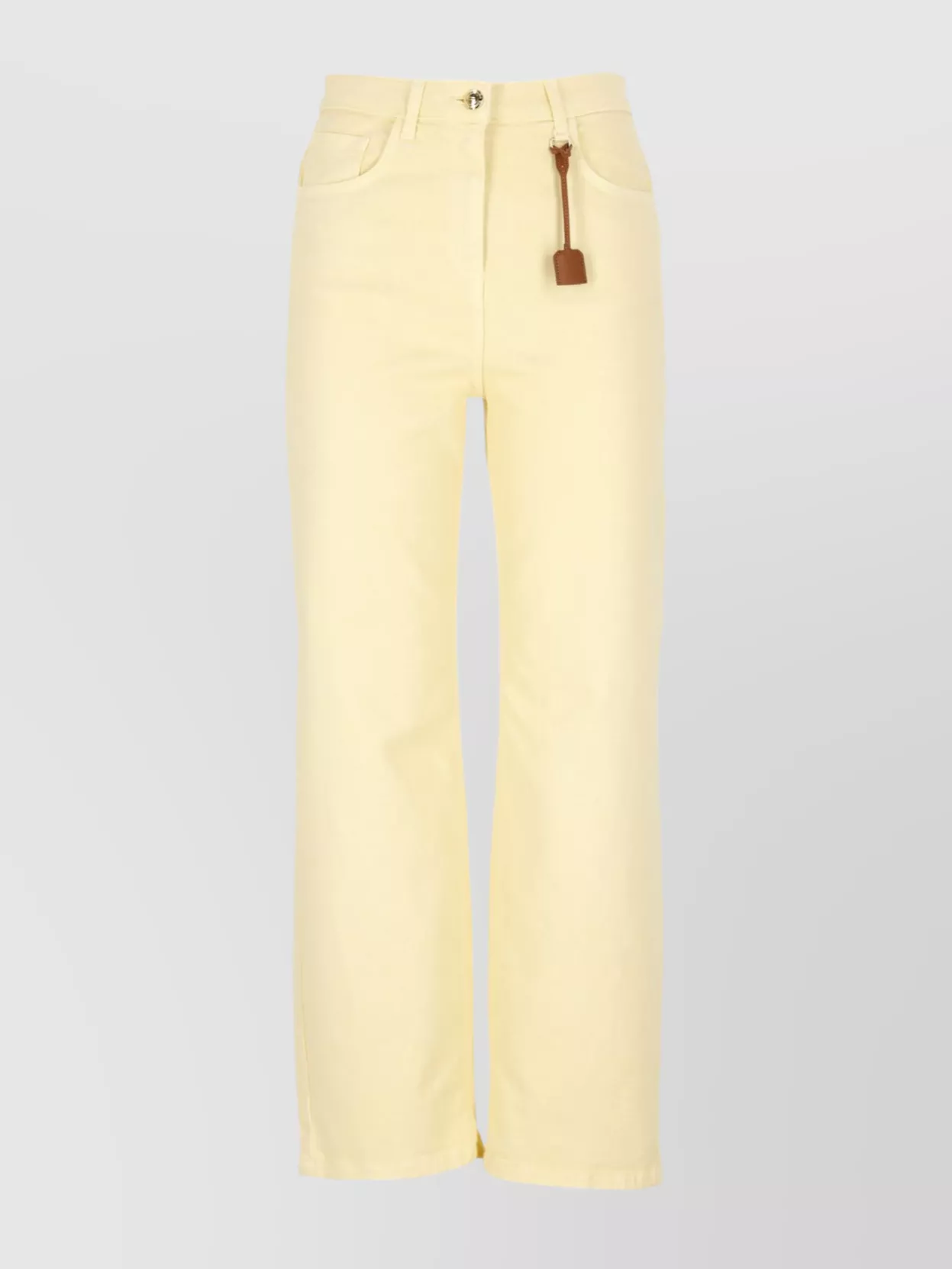 Elisabetta Franchi Straight Cut Cotton Jeans With Belt Loops In Multi