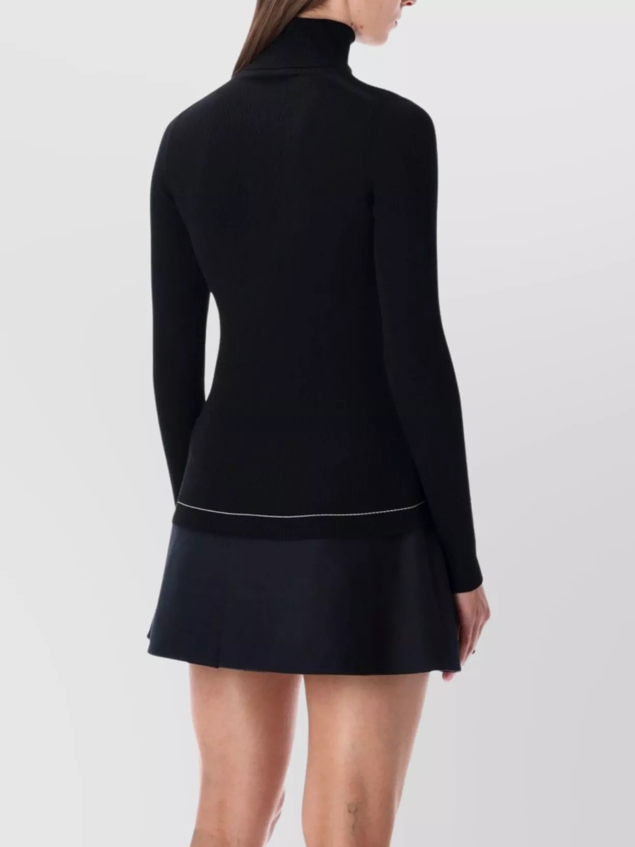 Moncler Fitted Turtleneck Knitwear Long Sleeves In Black