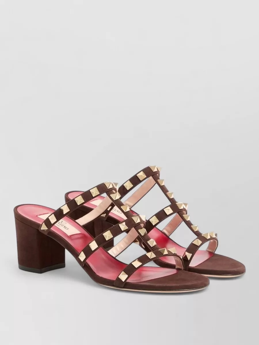 Valentino Garavani leather rockstud embellished mules