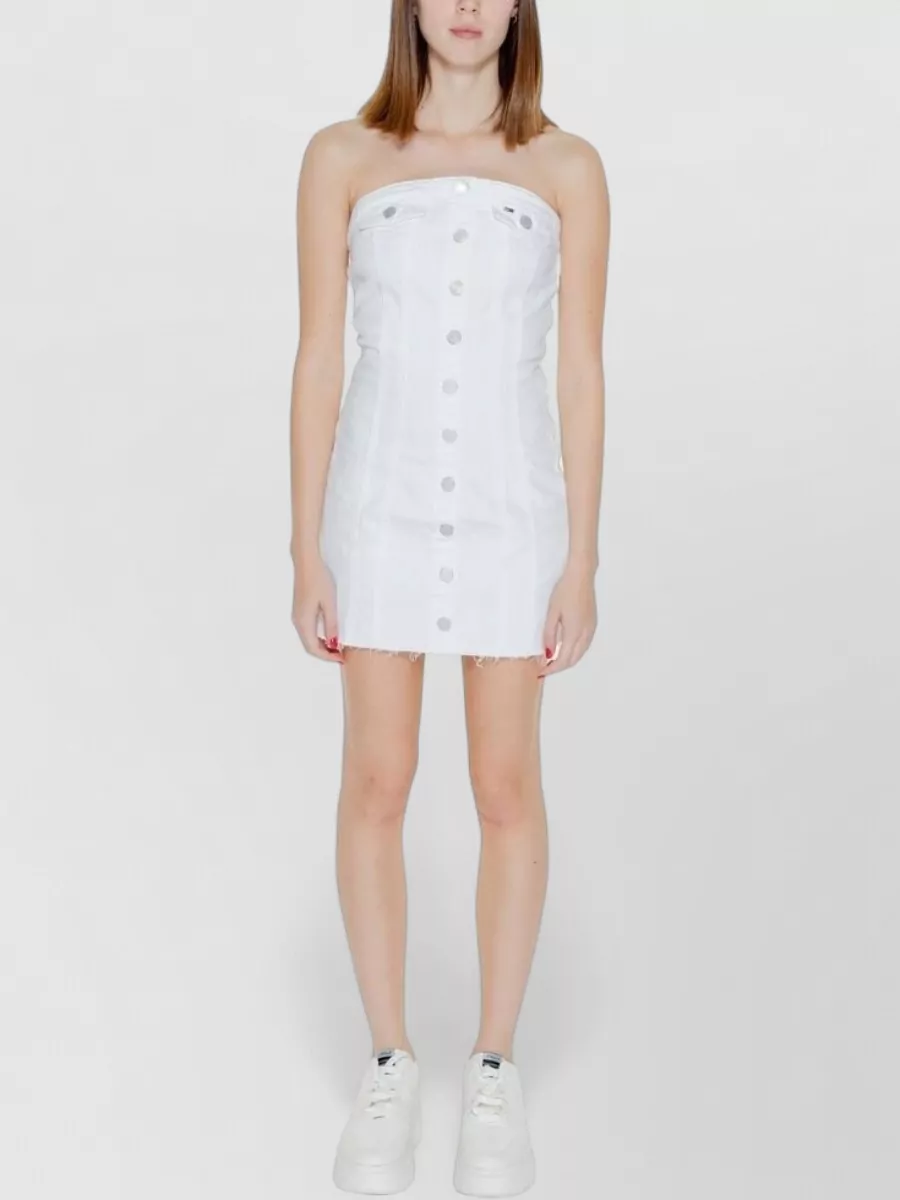 Tommy Hilfiger Cotton strapless mini dress