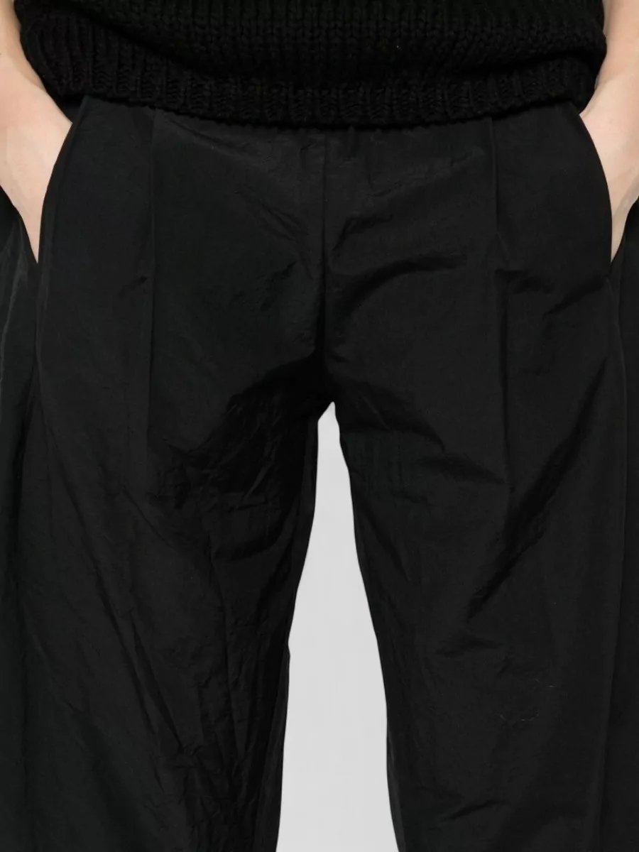 Apuntob Crinkled Pleated Wide-Leg Trousers