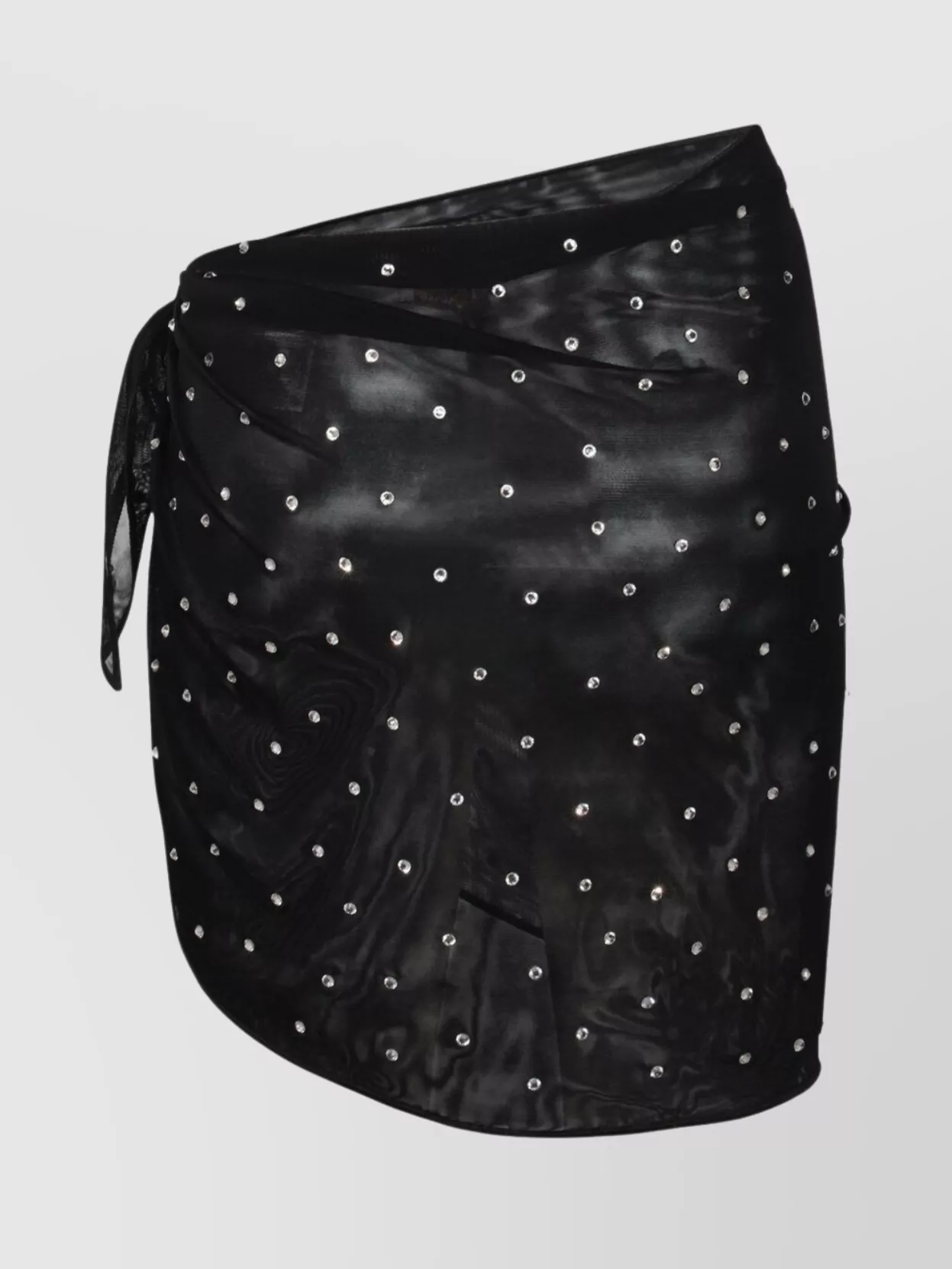 OSEREE ASYMMETRIC EMBELLISHED WRAP SKIRT 